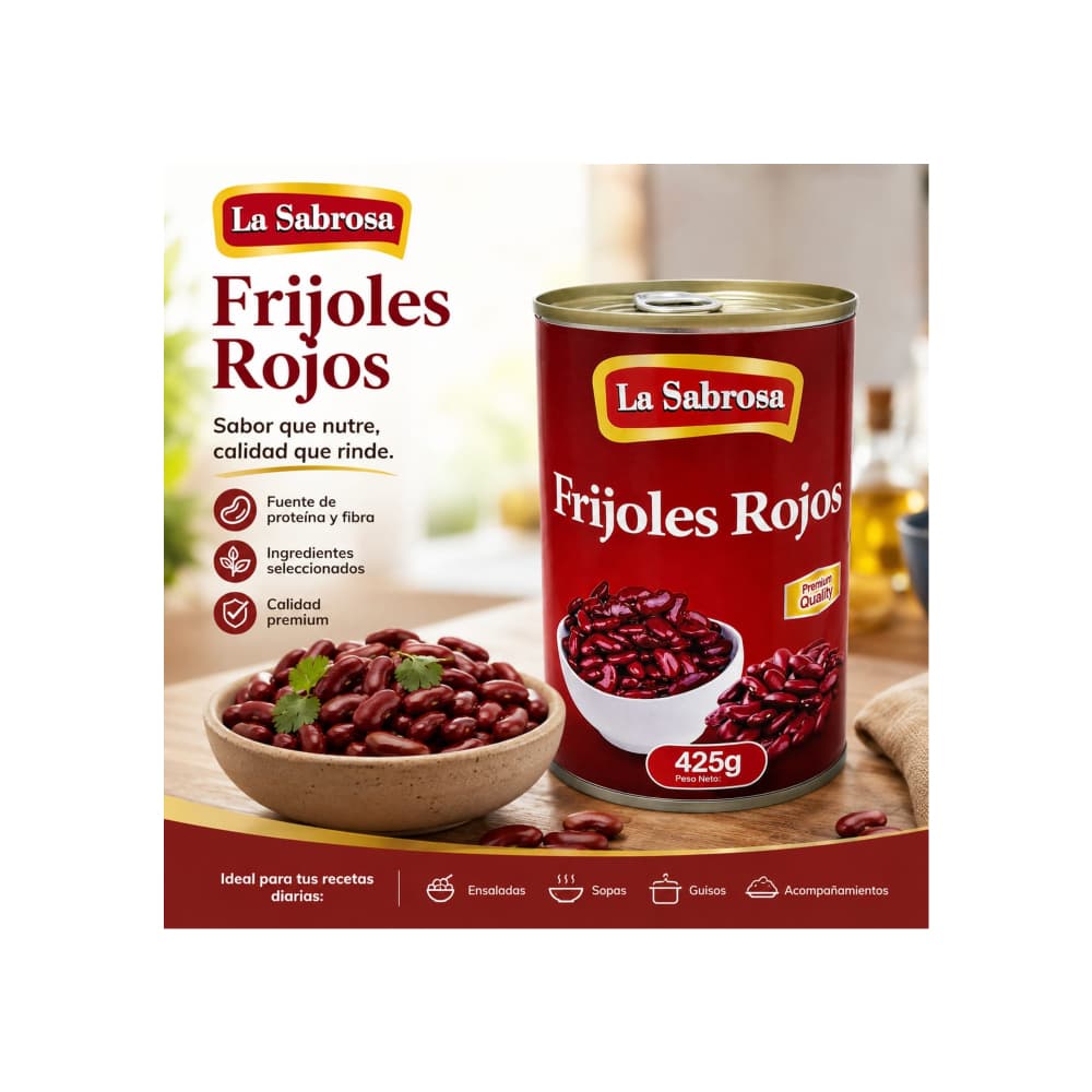 Frijoles rojos enlatados La Sabrosa (425 g / 14.99 oz) - Miniatura 5
