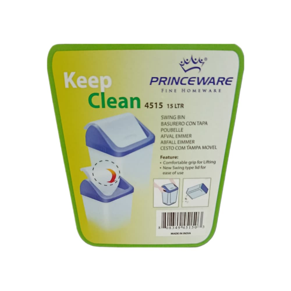 Cesto - Basurero con tapa vaivén negro 15 L Princeware - Miniatura 2