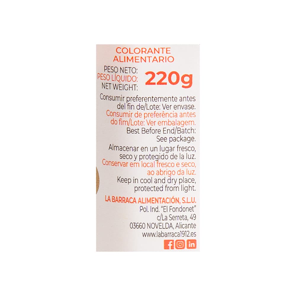 Colorante alimentario La Barraca (220 g / 7.76 oz) - Miniatura 3