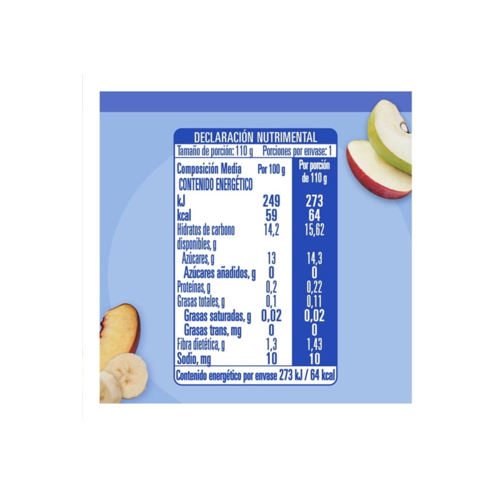 Alimento para lactantes sabor manzana, pera, plátano y durazno Gerber (110 g / 3.88 oz) - Miniatura 3