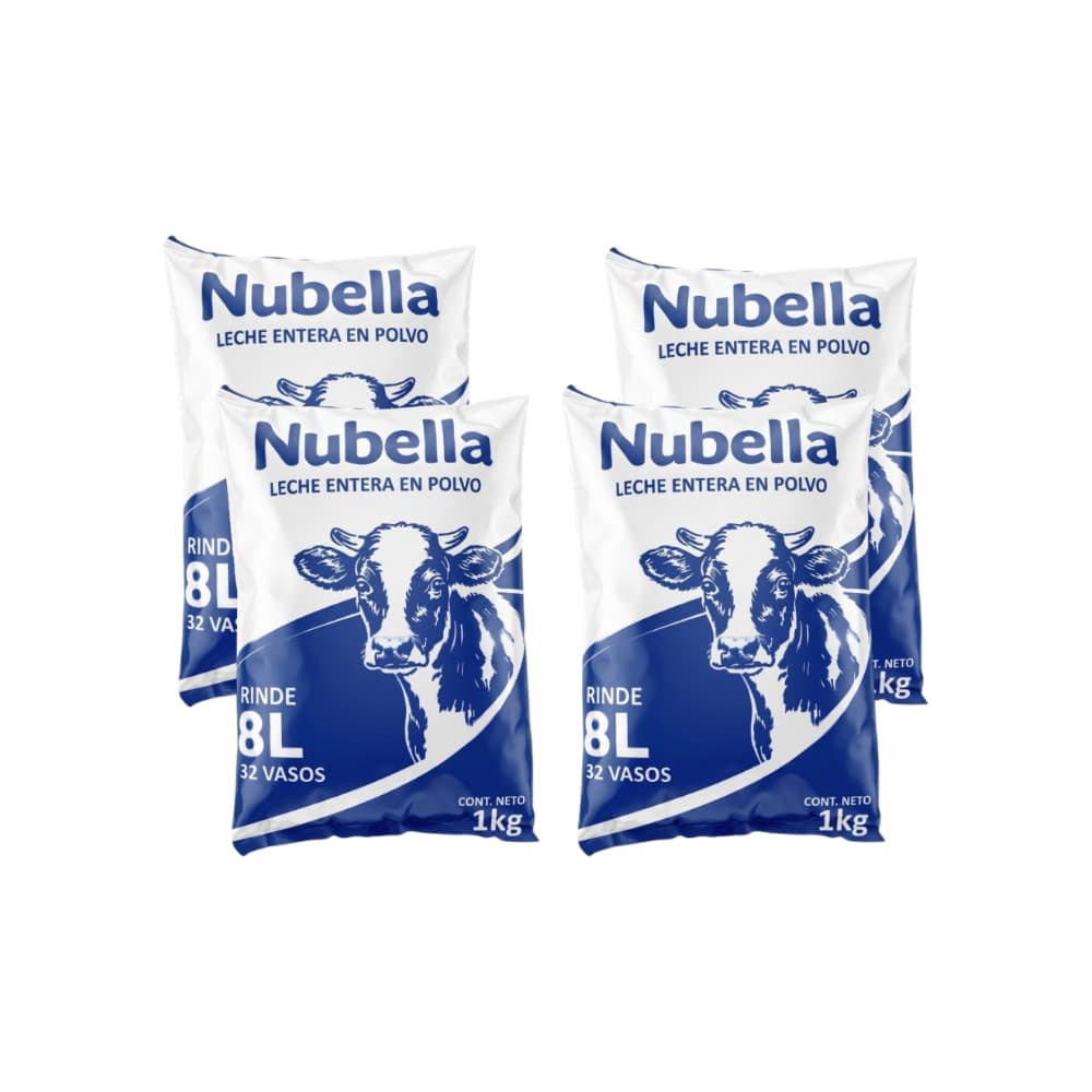 Leche en polvo entera Nubella (4 x 1 kg / 2.2 lb) - Imagen 1