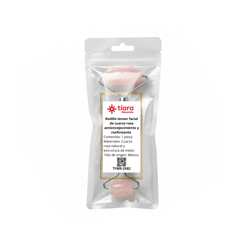 Rodillo tensor facial de cuarzo rosa antienvejecimiento y reafirmante Tiara - Miniatura 3