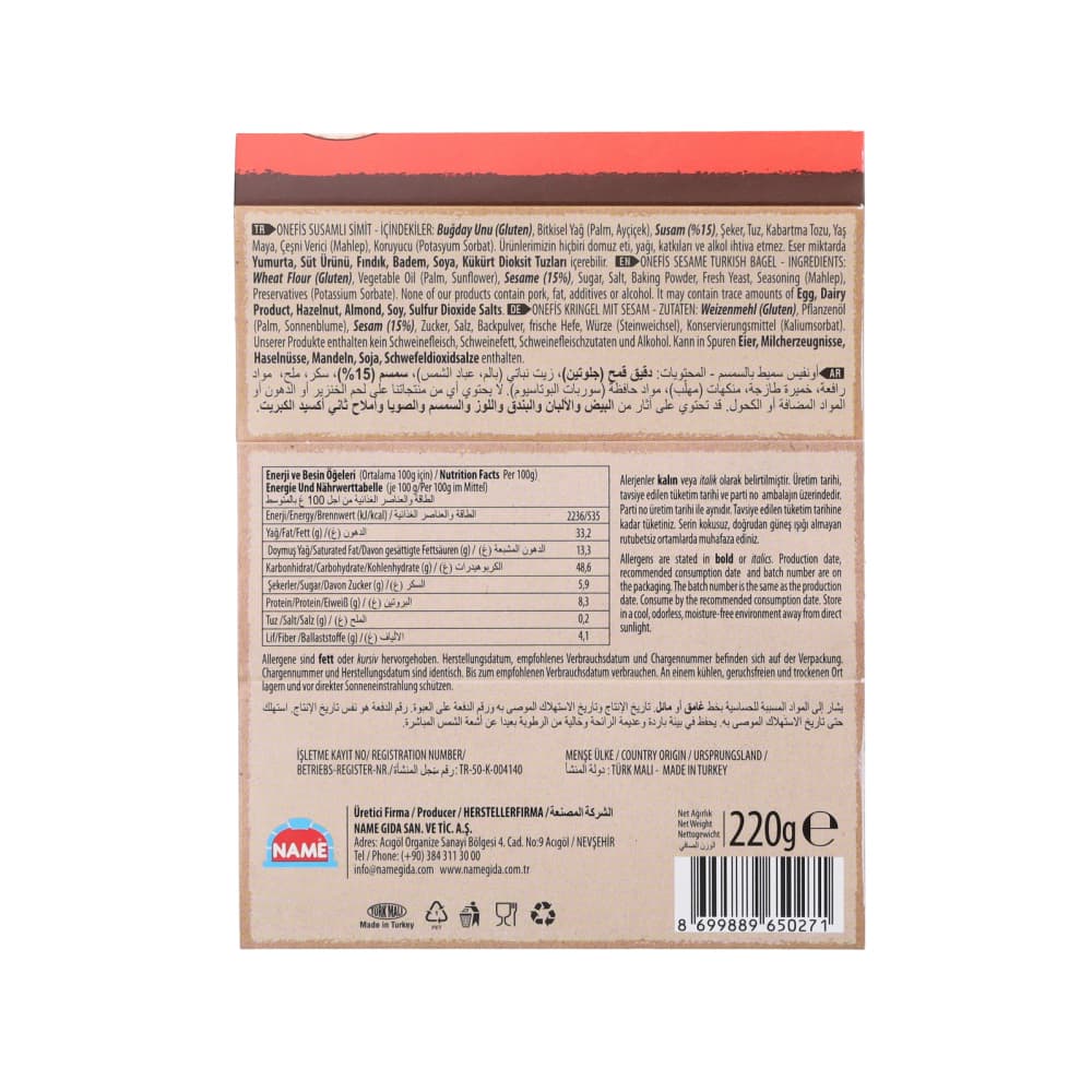 Bagel de sésamo Onefis (220 g / 7.76 oz) - Miniatura 3