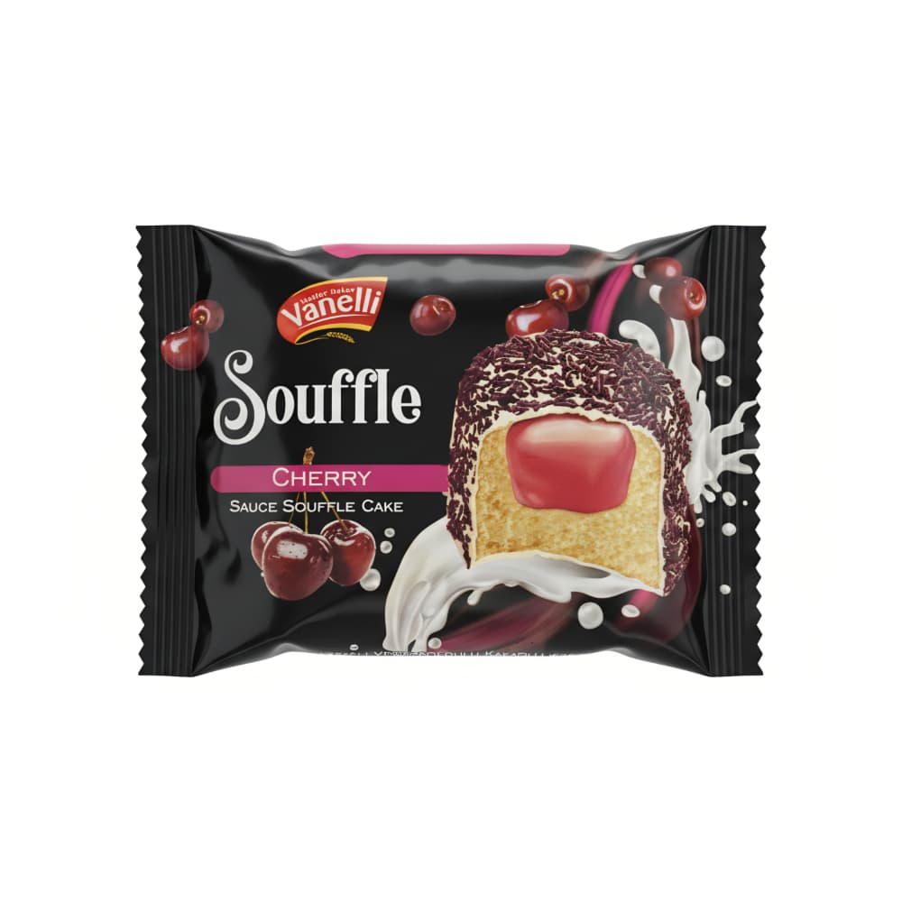 Pastel Souffle relleno con crema de cereza Vanelli (55 g / 1.94 oz) - Imagen 1