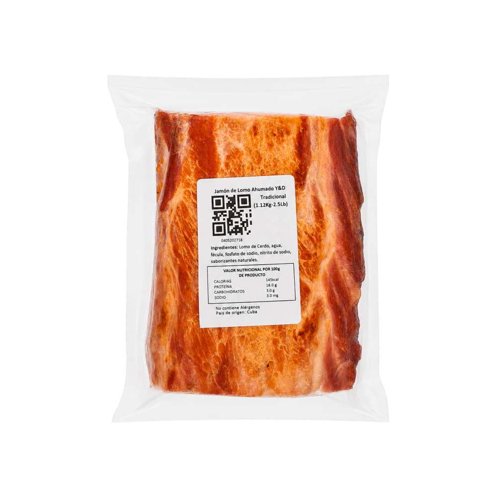 Jamón de lomo ahumado Tradicional Y&D Ricos (1.13 kg / 2.5 lb) - Miniatura 4