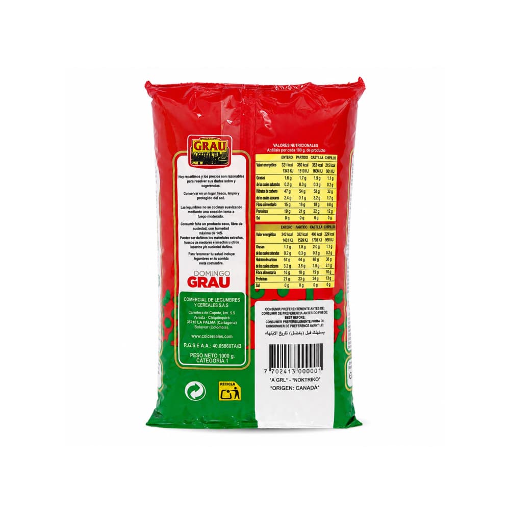 Frijoles blancos Domingo Grau (1 kg / 2.2 lb) - Miniatura 3