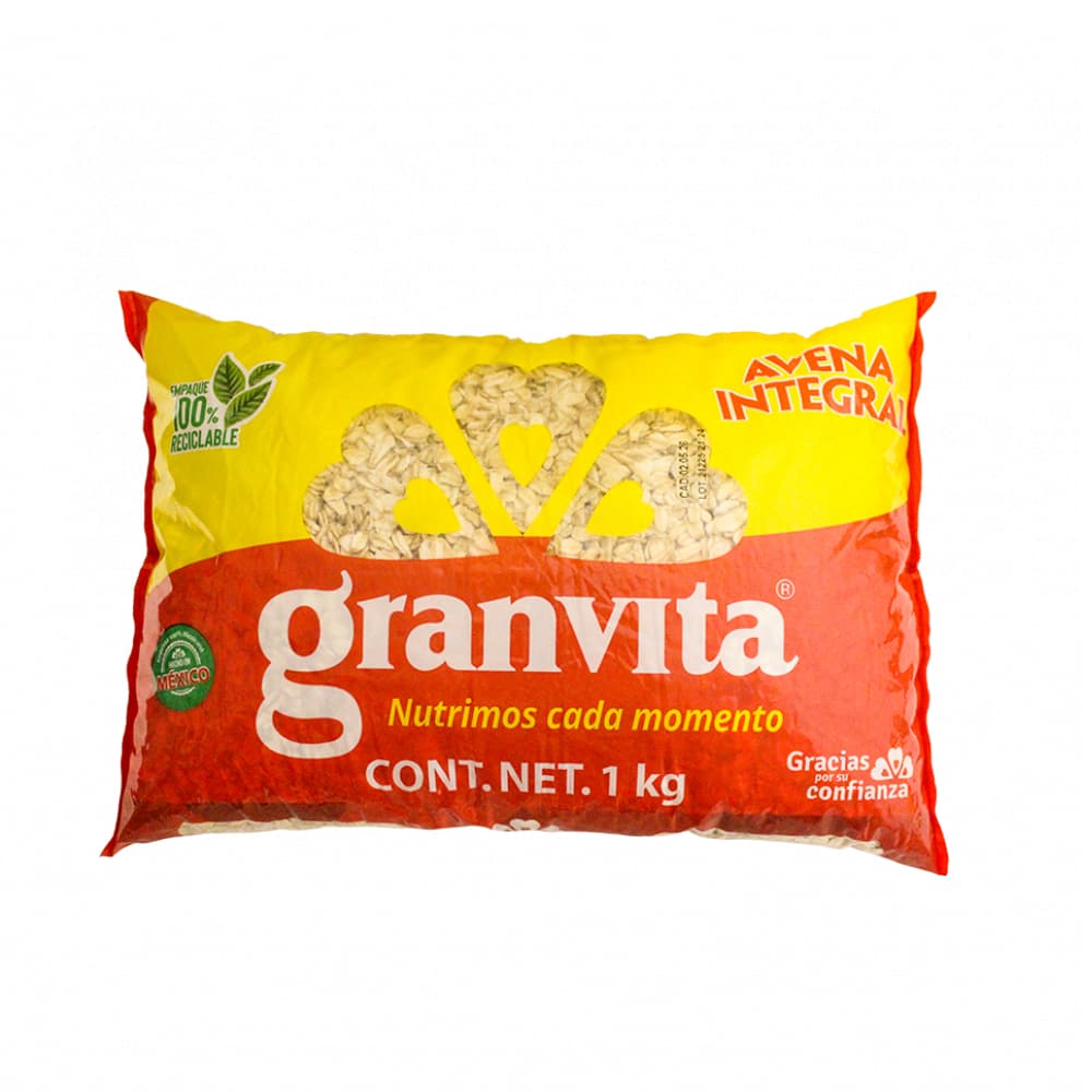 Hojuelas de avena integral Granvita (1kg / 2.2 lb) - Imagen 1