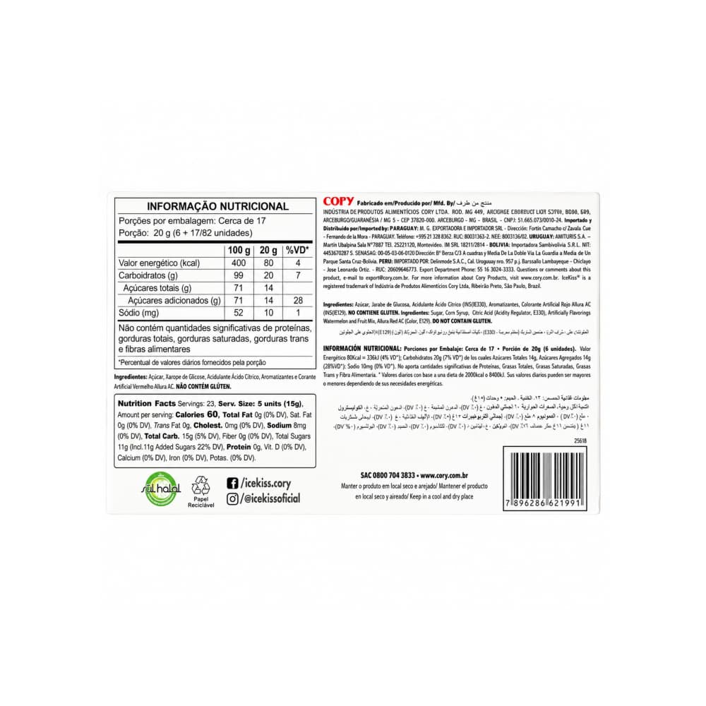 Caramelos duros sabor melancia Icekiss (12 x 29 g / 1.02 oz) - Miniatura 3
