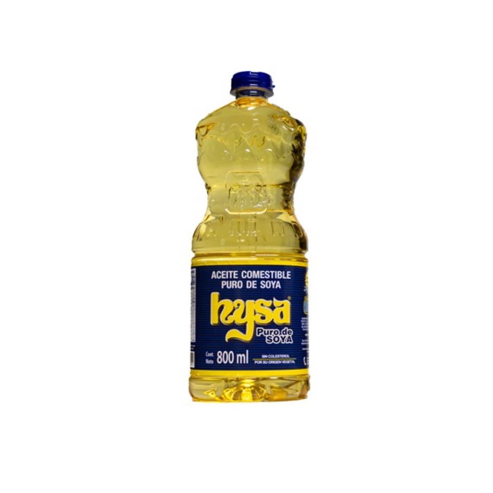 Aceite comestible puro de soya Hysa (800 ml) - Imagen 1