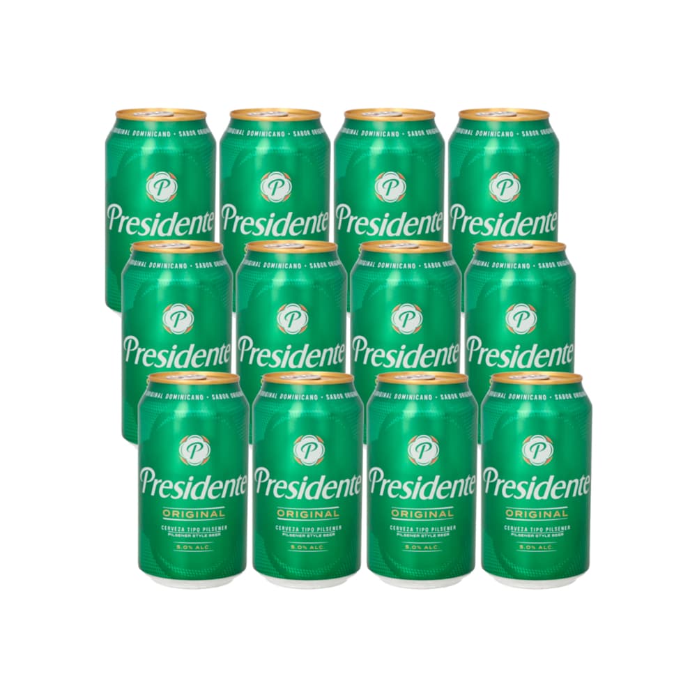 Cerveza de lata Presidente (12 x 355 ml / 12 oz) - Imagen 1