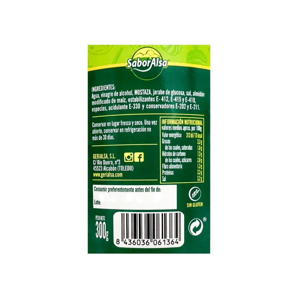 Mostaza SaborAlsa (300 g / 10.5 oz) - Miniatura 2