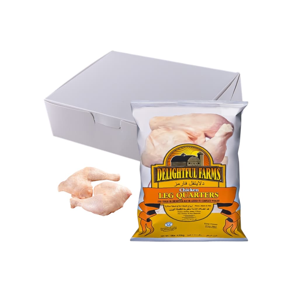 Caja de cuartos traseros de pollo Delightful Farms (18.14 kg / 40 lb) - Imagen 1