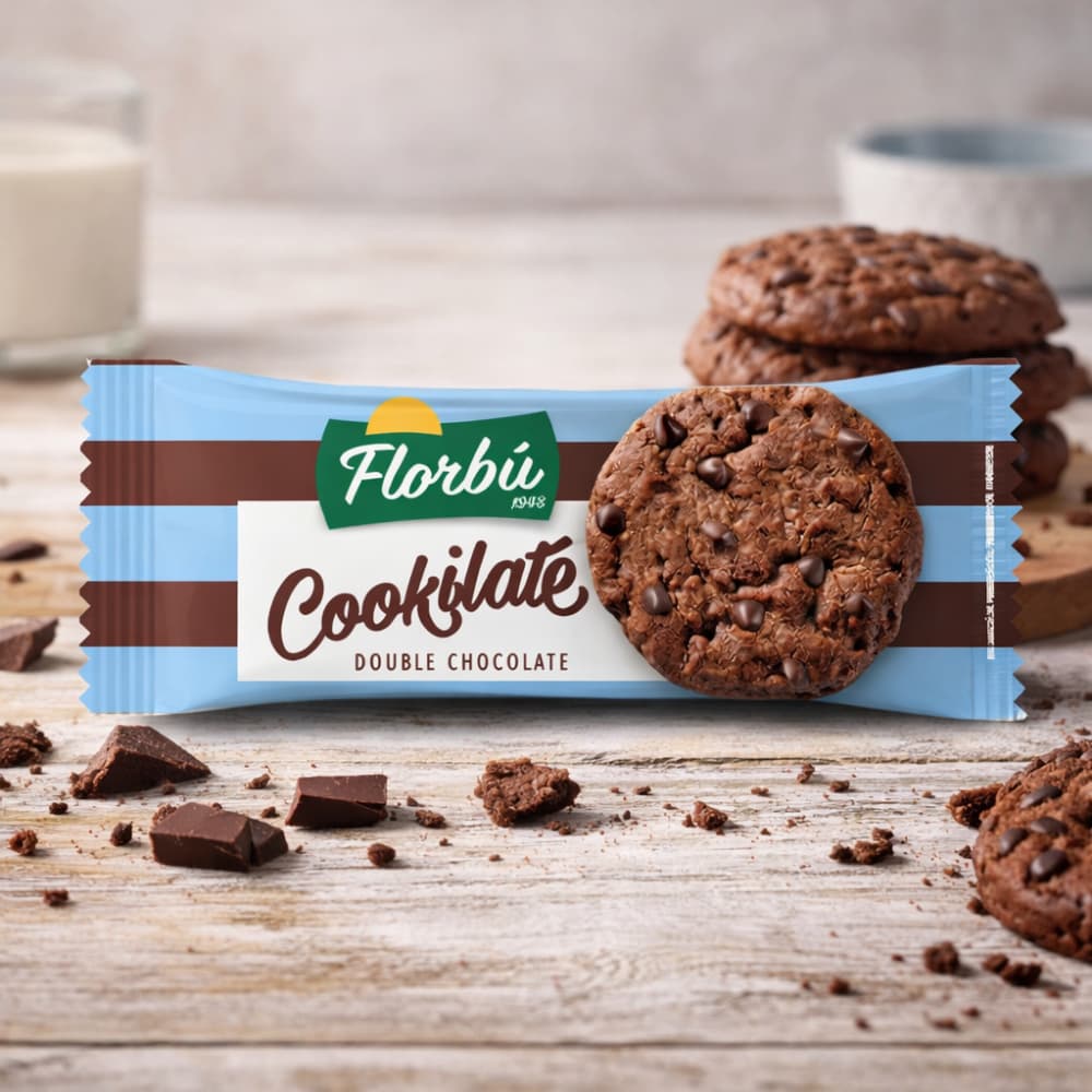 Galletas de chocolate con pepitas de chocolate y cacao Cookilate Florbú (90 g / 3.17 oz) - Miniatura 4