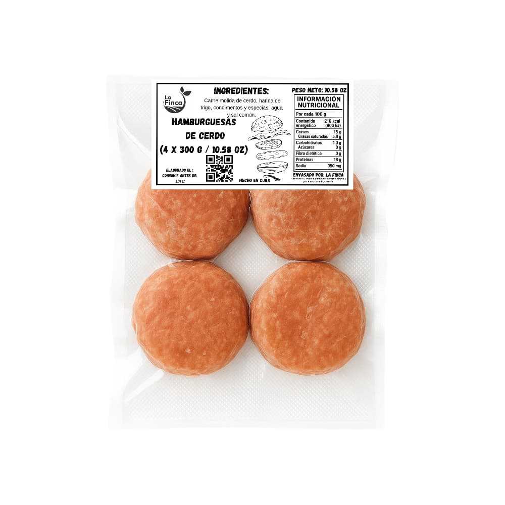 Hamburguesas de cerdo La Finca (4 x 300 g / 10.58 oz) - Miniatura 2