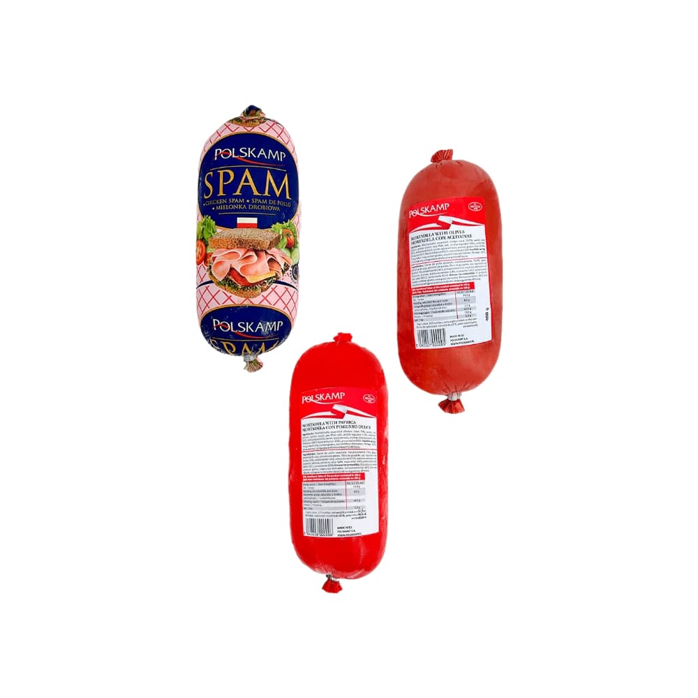 Spam de pollo + Mortadella con aceitunas  + Mortadella con pimientos - Imagen 1