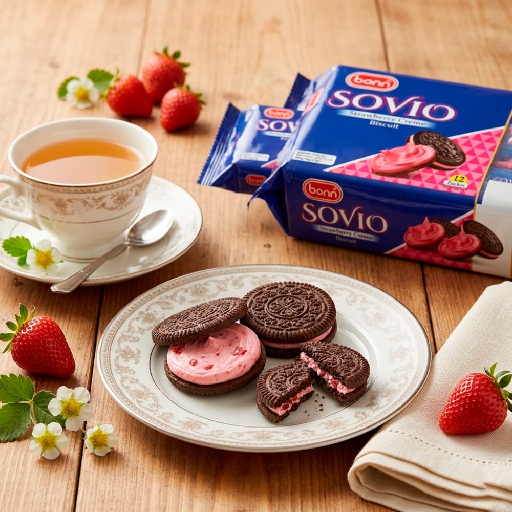 Galletas Sovio con crema de fresa Bonn (360 g / 12.7 oz) - Miniatura 4