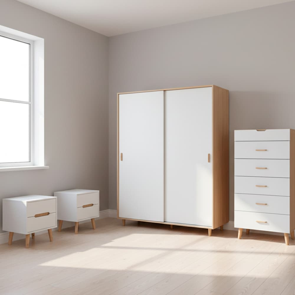 Juego de cuarto #2 Sail: armario + gavetero alto + 2 mesitas de noche - Miniatura 2