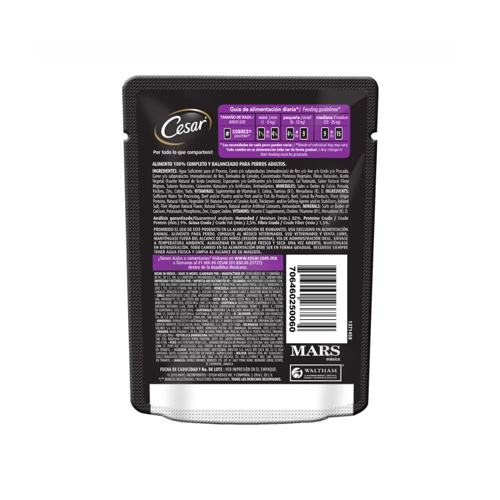 Alimento para perro sabor filete mignon en su jugo Mini Fillets Cesar (75 g / 2.65 oz) - Miniatura 3