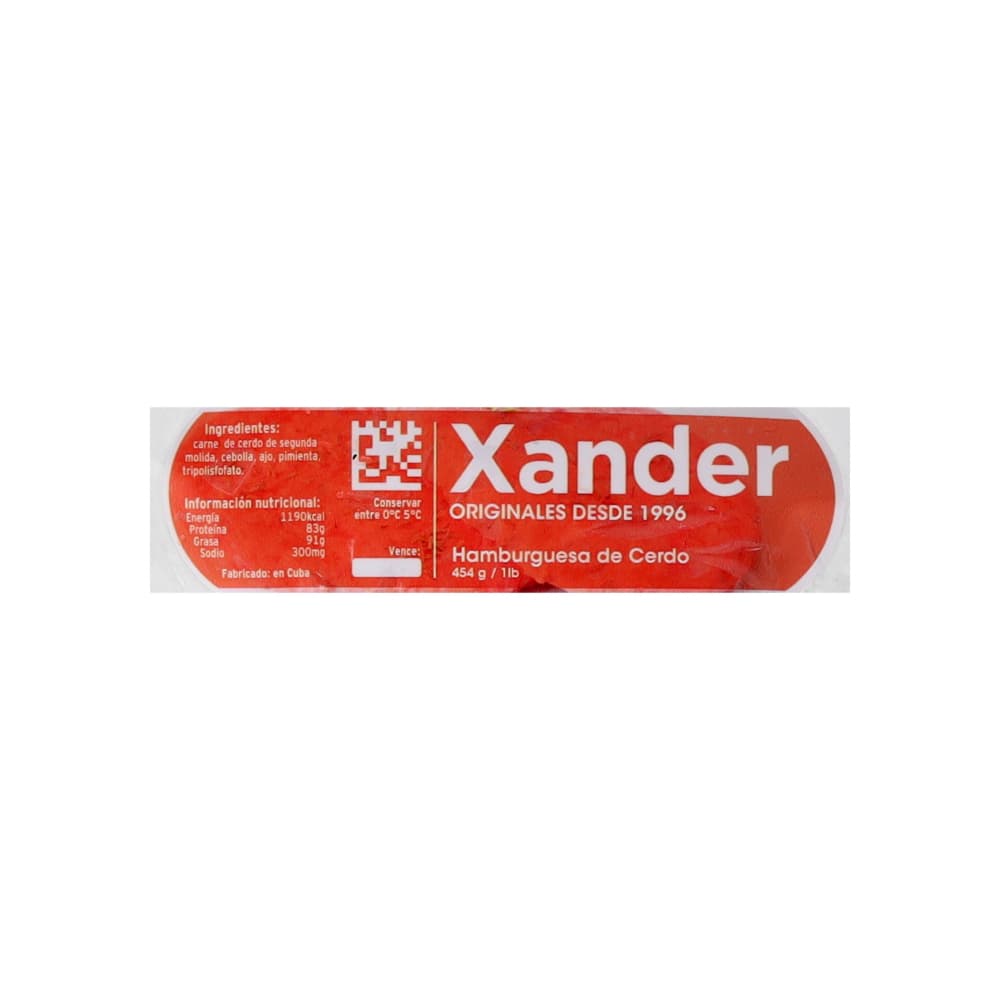 Hamburguesa de cerdo Xander (454 g / 1 lb) - Miniatura 3