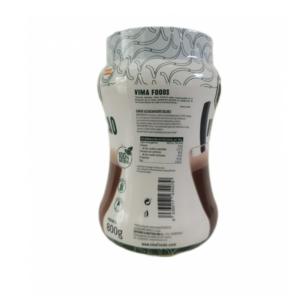 Chocolate azucarado Vimacao Vima Foods (800 g / 1.76 lb) - Miniatura 3