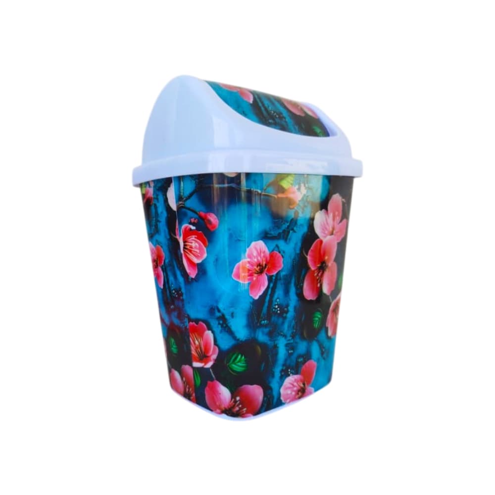 Cesto de basura floreado para meseta con tapa oscilante Gutza (1 U) - Miniatura 1