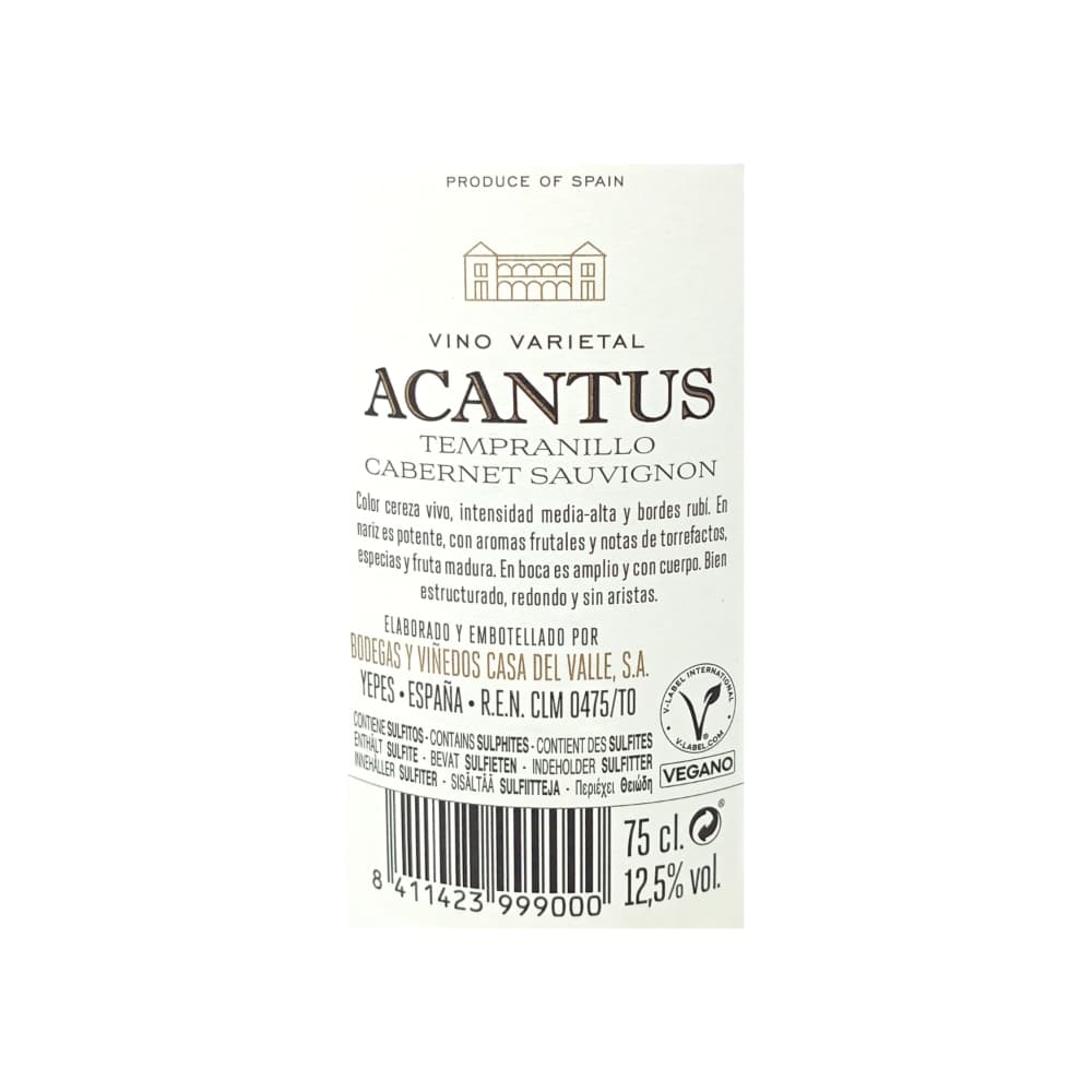 Vino tinto cabernet sauvignon Acantus (750 ml) - Miniatura 2