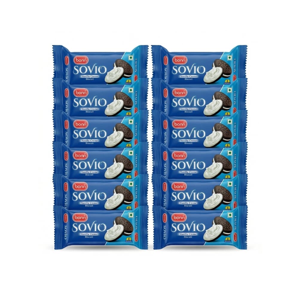 Galletas Sovio crema de vainilla Bonn (12 x 30 g / 1.06 oz) - Imagen 1