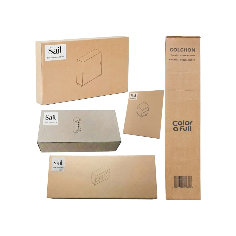 Juego de cuarto #5 Sail & Color a full: armario + gavetero alto + gavetero tipo cómoda + 2 mesitas de noche + colchón camero - Miniatura 2