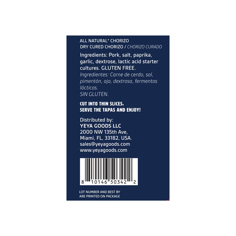 Chorizo Curado -tipo vela- YEYA (170 g / 6 oz) - Miniatura 3