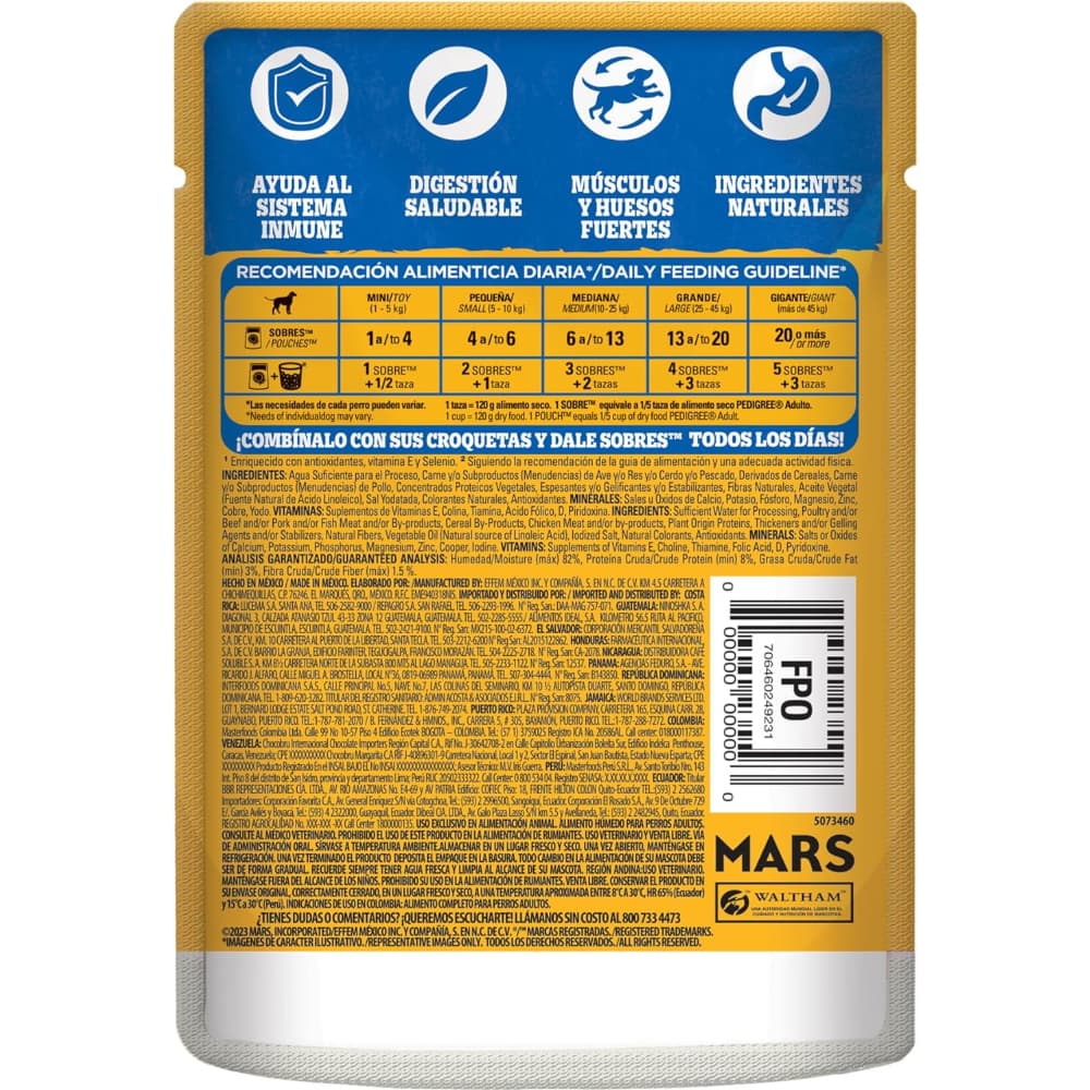 Comida para perros adultos pollo en filetes Pedigree (100 g / 3.52 oz) - Miniatura 4