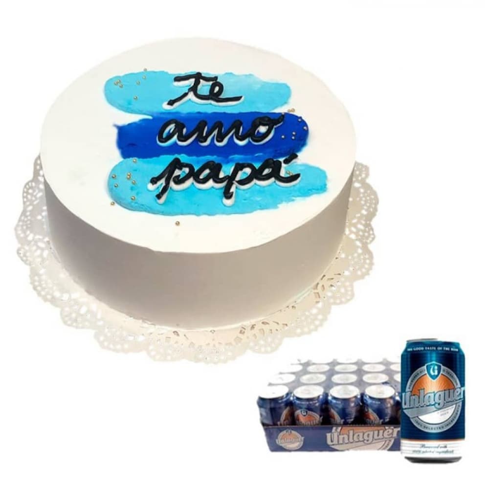Cake Tres leches Te amo papá + Cerveza Unlaguer - Imagen 1