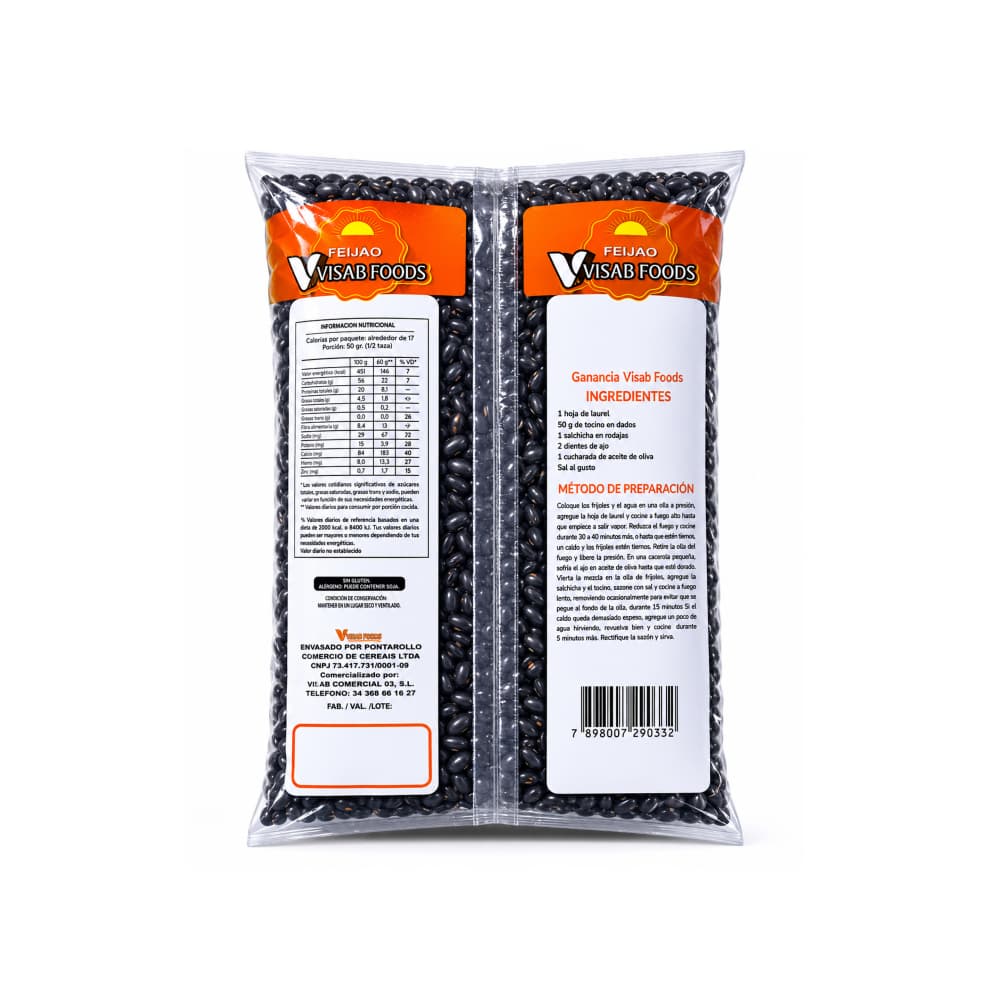 Frijoles negros Visab Foods (1 kg / 2.2 lb) - Miniatura 2