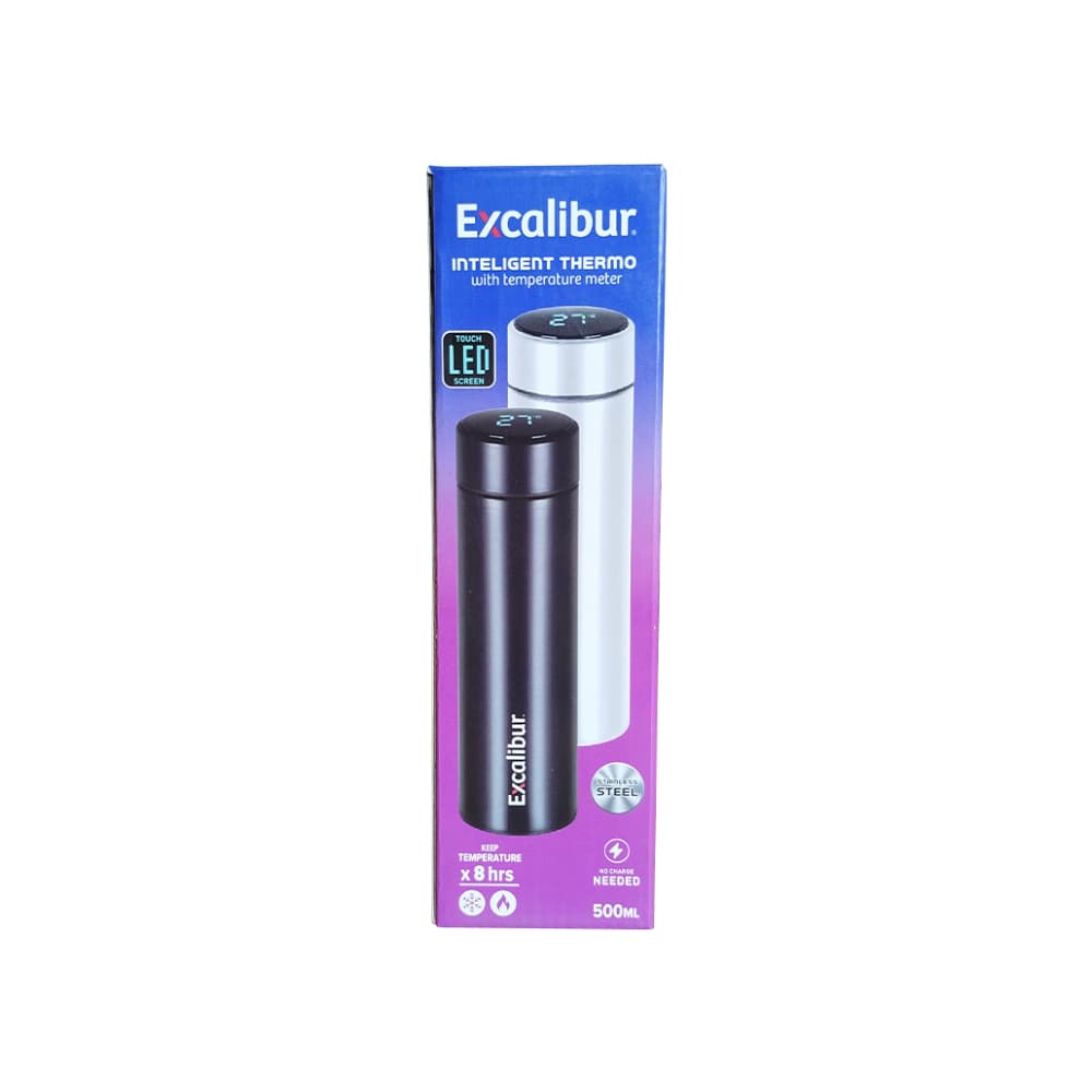 Termo inteligente con medidor de temperatura blanco 500 ml Excalibur - Miniatura 3