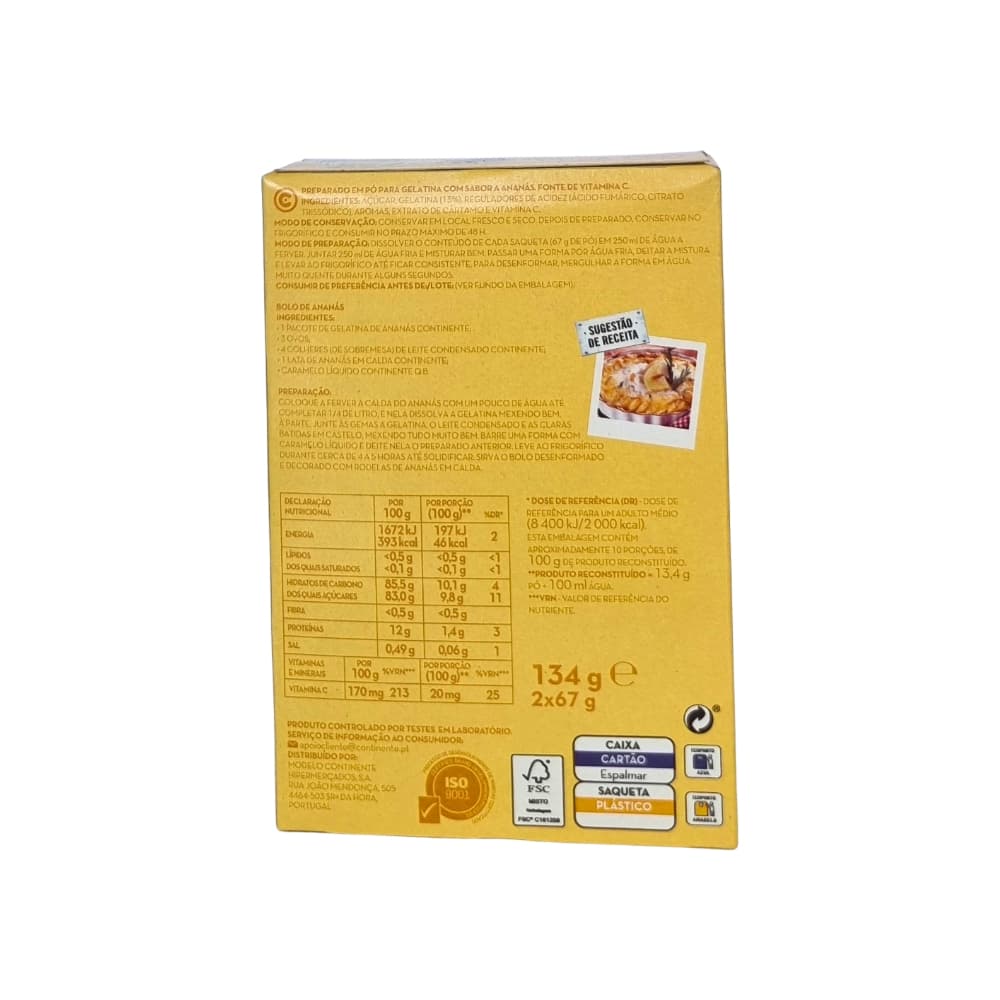 Gelatina en polvo de piña Continente (2 x 67 g / 2.36 oz) - Miniatura 2