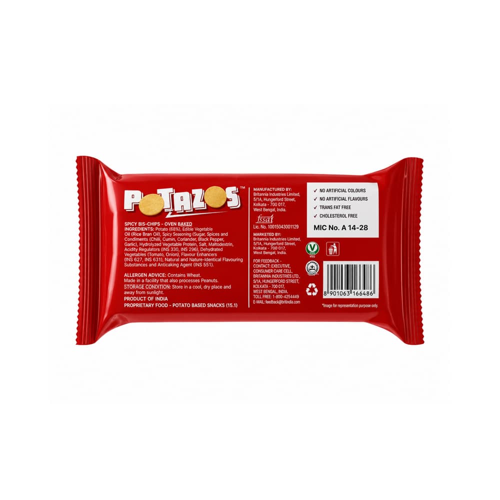 Papas picantes horneadas Britannia Potazos (100 g / 3.52 oz) - Miniatura 2