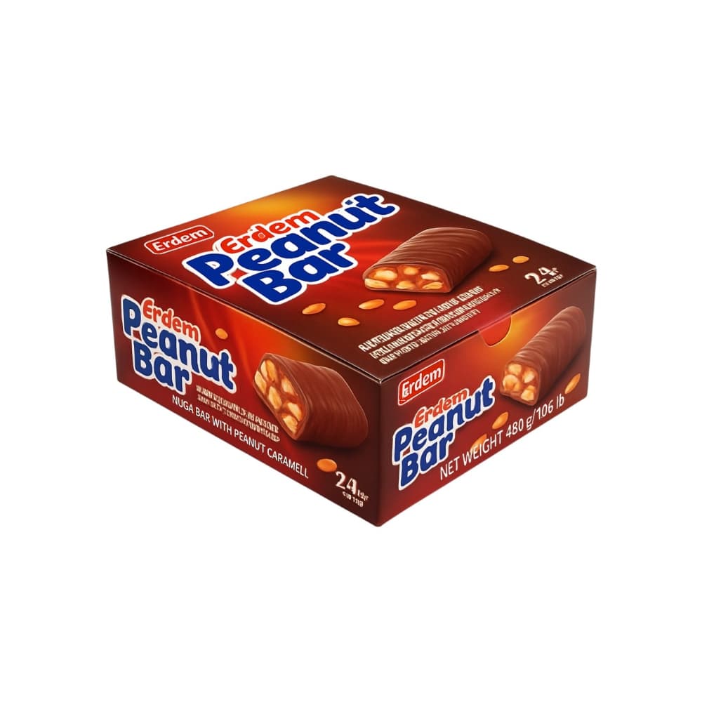 Barra de nuga con cacahuates y caramelo Erdem (24 x 20 g) - Imagen 1