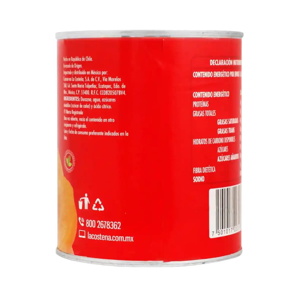 Duraznos en almíbar La Costeña (820 g / 1.80 lb) - Miniatura 3