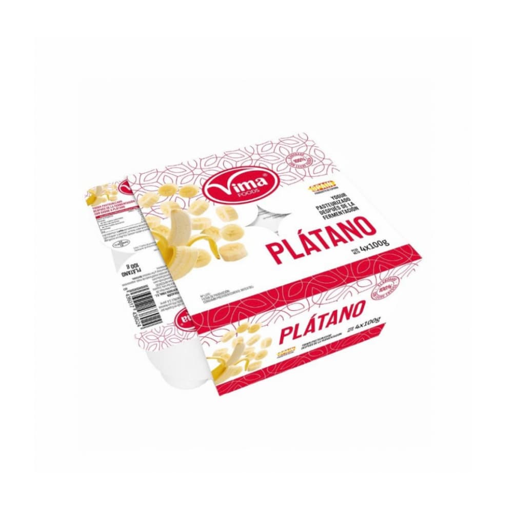 Yogurt sabor plátano Vima Foods (4 x 100 g / 3.52 oz) - Miniatura 3