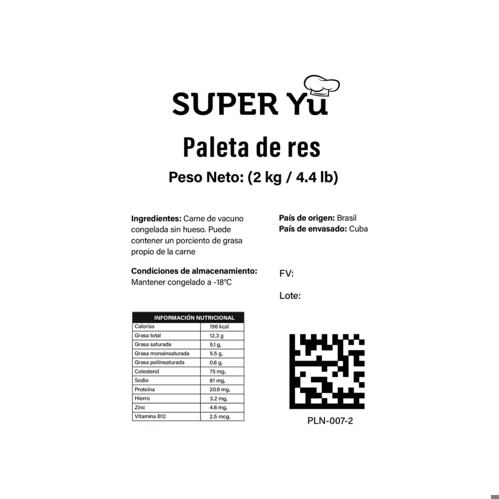 Paleta de res Super Yu (2 kg / 4.4 lb) - Miniatura 3