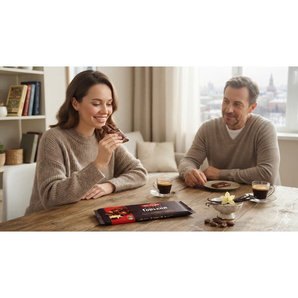 Tableta de chocolate amargo receta rusa Pobeda (80 g / 2.8 oz) - Miniatura 5