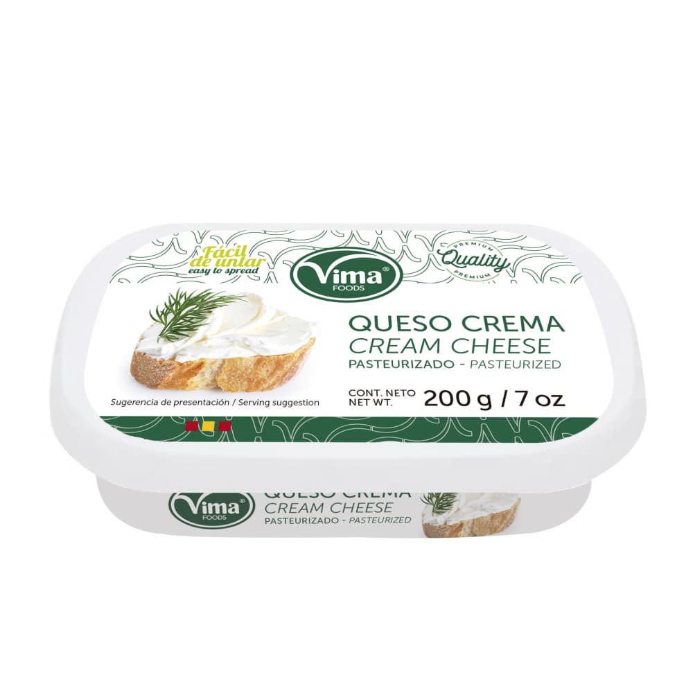 Queso crema pasteurizado Vima Foods (200 g / 7 oz) - Imagen 1