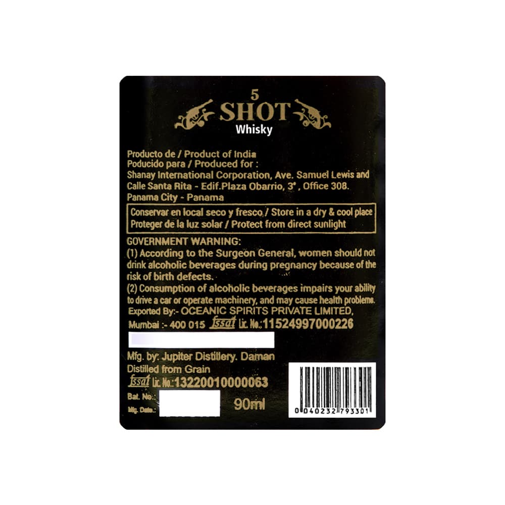 Whisky 5 Shot (90 ml) - Miniatura 3