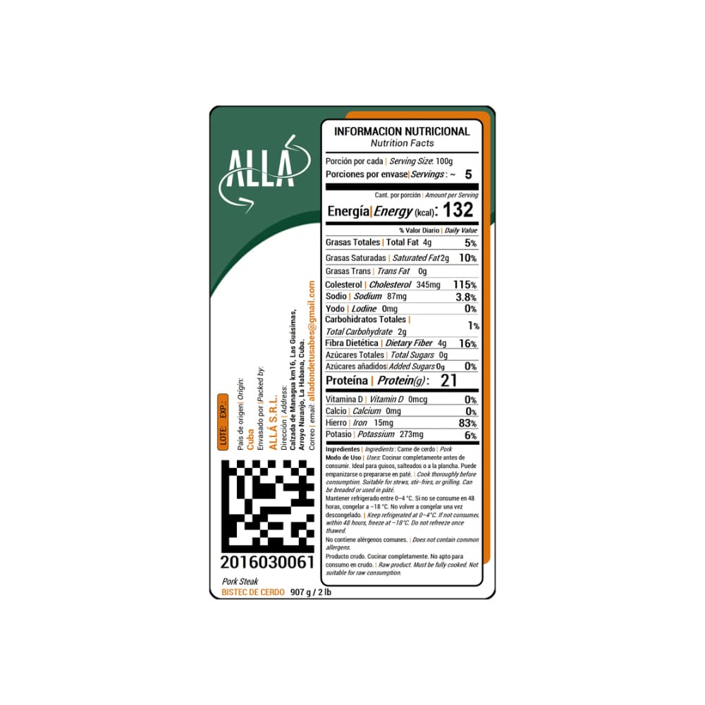 Bistec de cerdo ALLÁ (907 g / 2 lb) - Miniatura 3