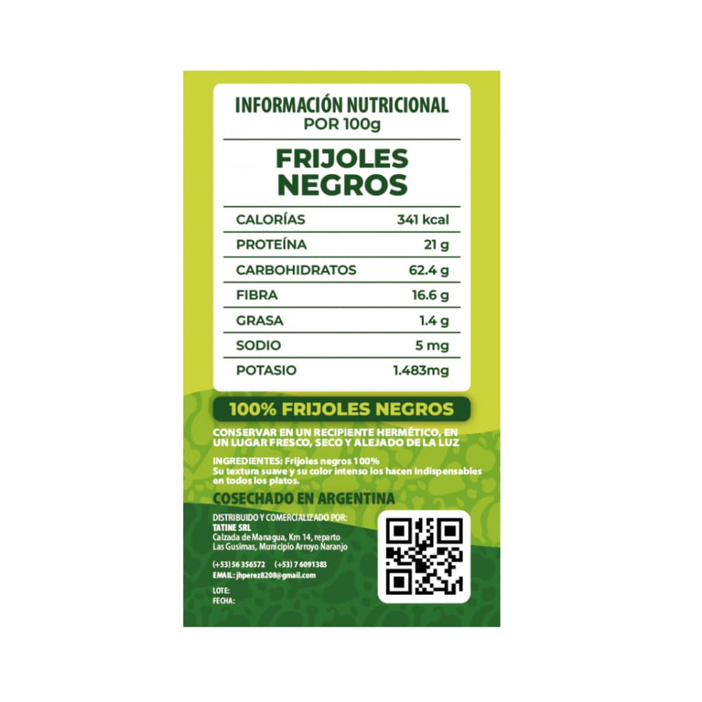 Frijoles negros Campo Vivo (2 x 1 kg / 2.2 lb) - Miniatura 2