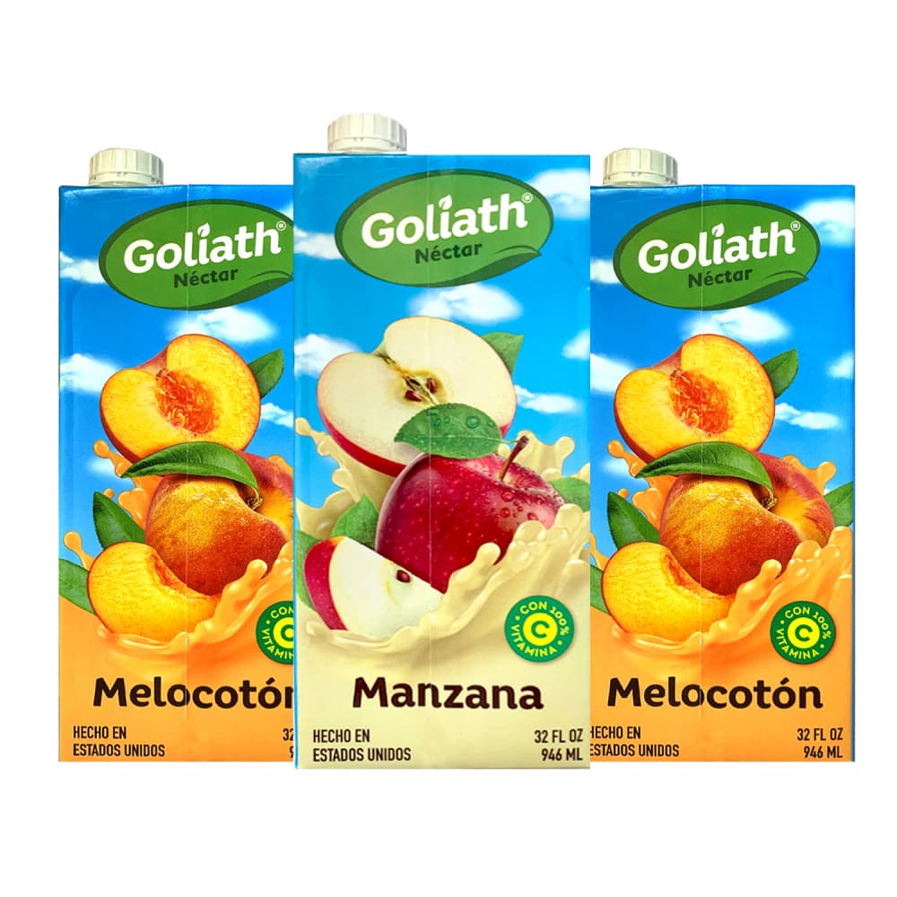 Jugos mixtos sabor a manzana + melocotón Goliath - Imagen 1