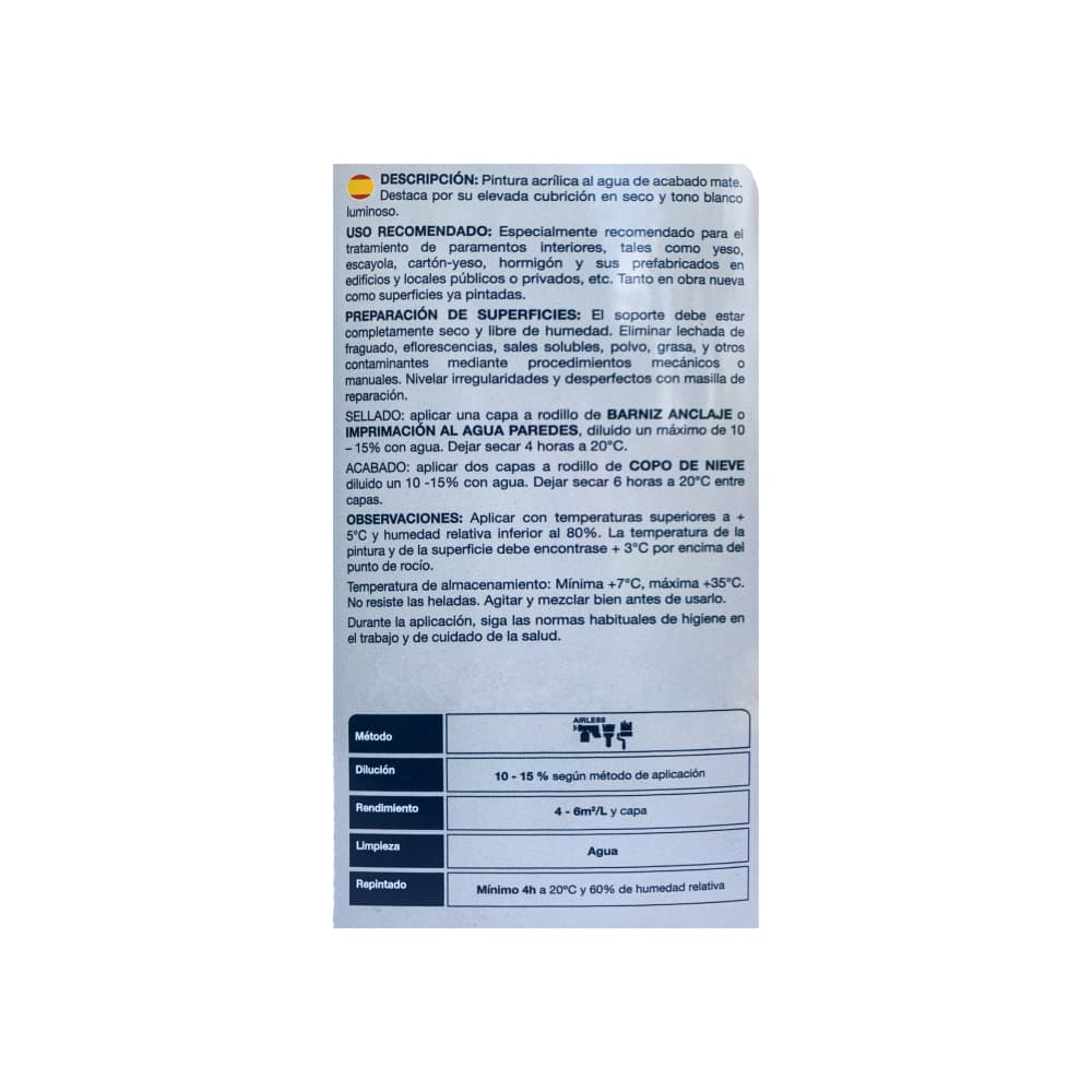 Pintura plástica interior color copo de nieve mate Macy (4 L) - Miniatura 3