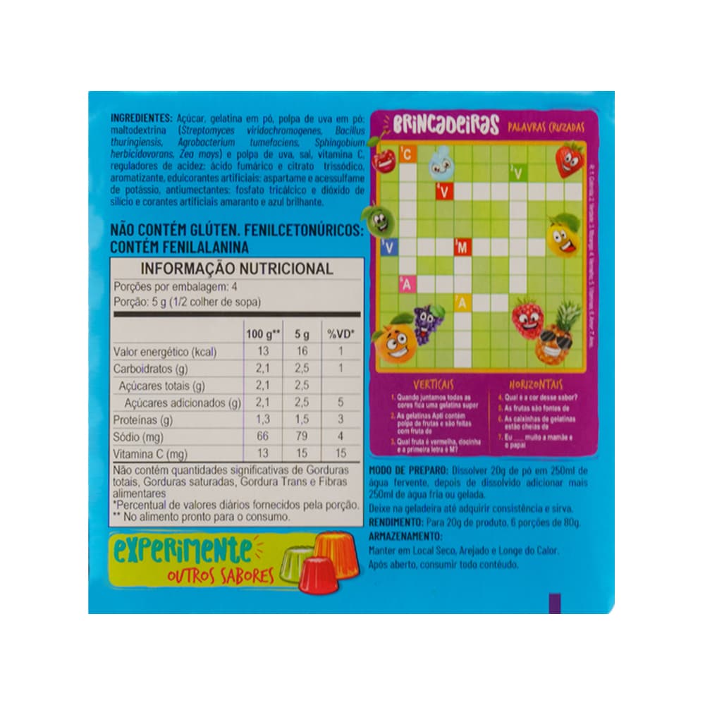 Gelatina sabor uva Apti (20 g / 0.7 oz) - Miniatura 3