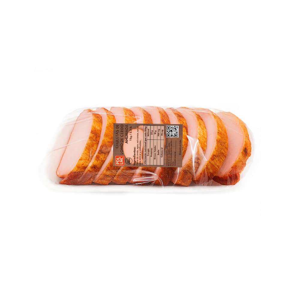 Chuleta de lomo de cerdo ahumado sin piel y sin hueso PDL LMC (1 kg / 2.2 lb) - Miniatura 2