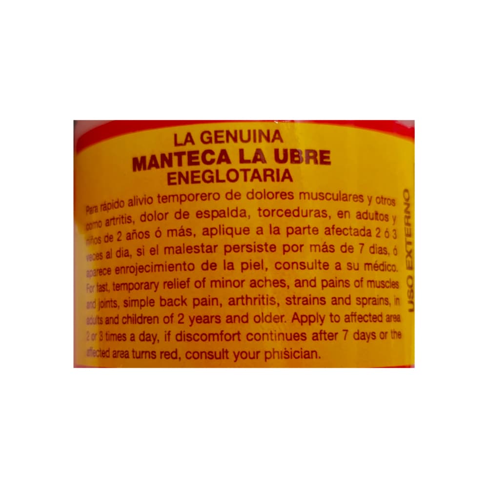 Manteca fórmula roja extrafuerte La Ubre (90 g / 3 oz) - Miniatura 3