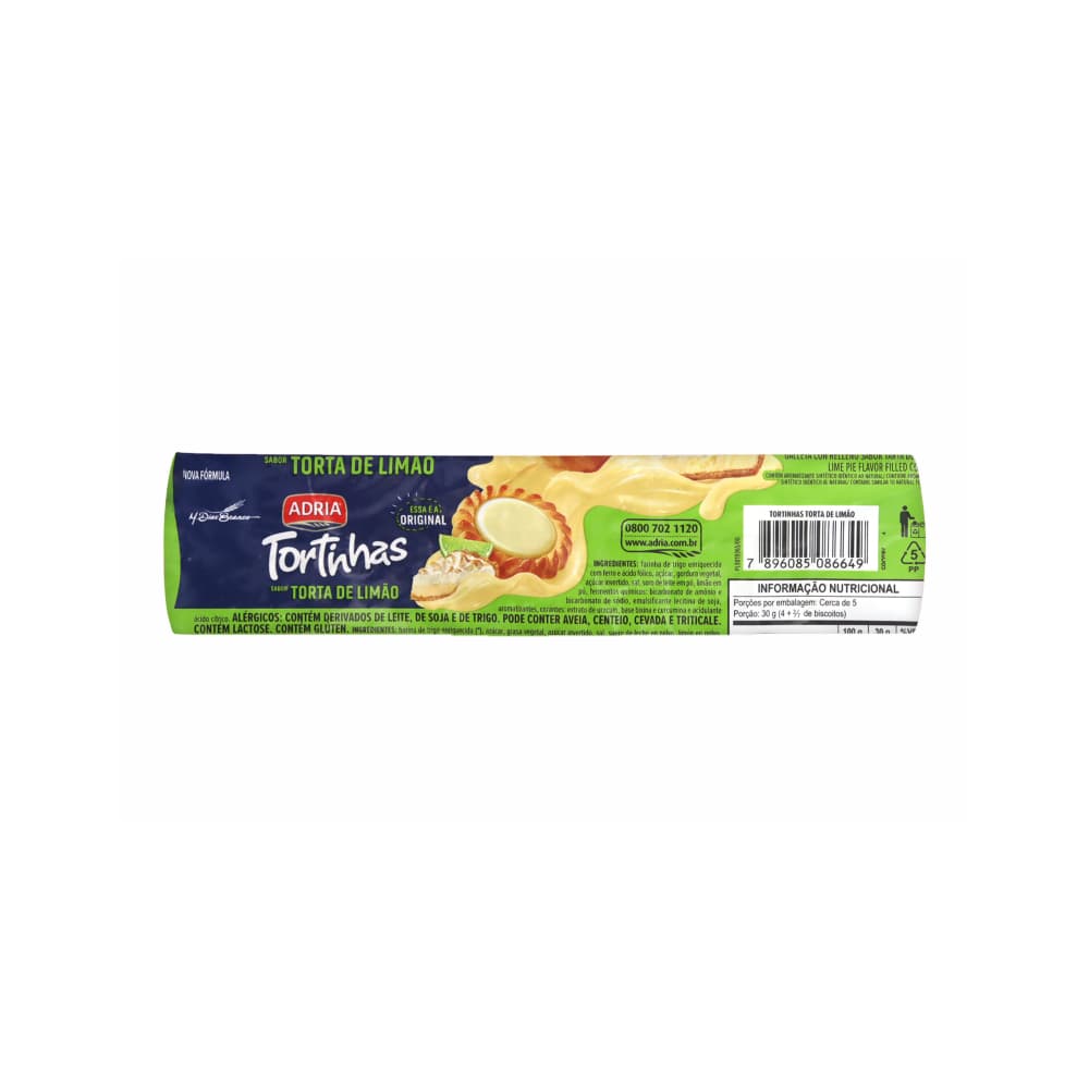 Galletas con relleno sabor torta de limón Tortinhas Adria (140 g / 4.94 oz) - Miniatura 2